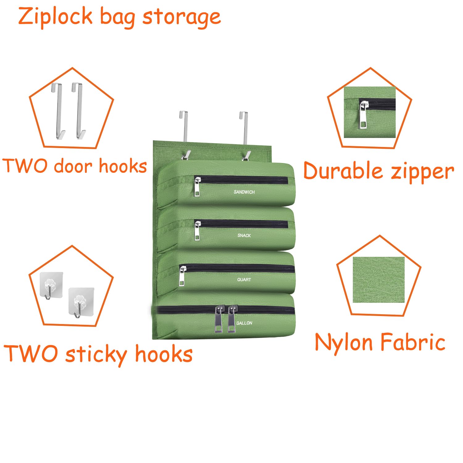 Ziplock Bag Storage Organizer For Kitchen, Food Storage Bag, Compatible With Ziploc Bag Organizer In Gallon, Quart, Sandwich & S